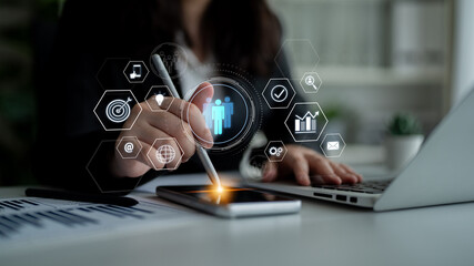 Business teamwork system showing digital communication and performance tracking. Teamwork improves collaboration, drives success, teamwork enhances planning, and teamwork supports productivity. Latch