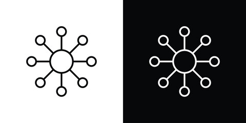 Multi channel icons outline drawing. Editable stroke