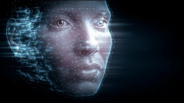 Digital Identity: An illustration of a human face rendered as a digital construct, suggesting the intersection of technology and identity.