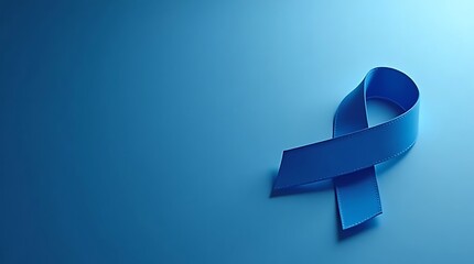 Symbol of hope and awareness a blue ribbon against a gradient background