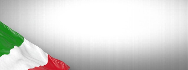 Italy - national flag and gradient background - horizontal banner format - 3D illustration