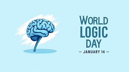 World logic day celebration with a stylized brain illustration