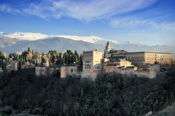 Fototapeta premium The ancient Muslim fortress of the Alhambra in Granada is one of the most visited destinations in Andalusia, Spain.