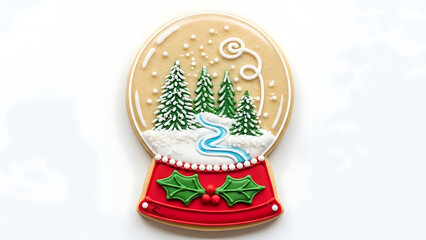 Snow globe with a forest.