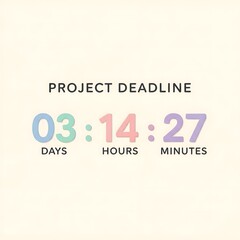 Countdown to Project Deadline Displaying Remaining Days, Hours, and Minutes with a Digital Timer Graphic