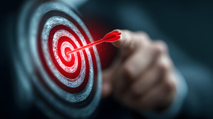 Manager show the business goal setting concept, Target Growth development planning, Organizational growth and objectives, marketing strategy planning, show the solution