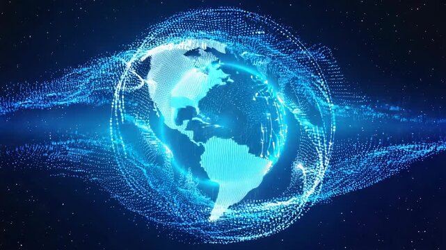  Gen-4 Turbo Nebula of dots representing machine learning process with data analysis Sphere of energy in movement composed by particles Abstract Technology background with bright dots, waves and ripp