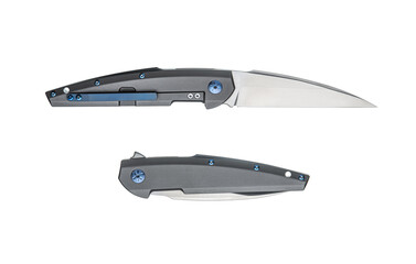High-End Folding Pocket Knife on White