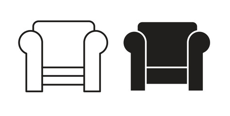 Sofa icons, vector symbols. filled flat sign