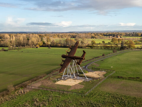 The "On Freedoms Wings" memorial to Bomber Command in Norton Disney, Lincolnshire, UK
