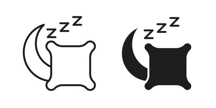 Sleep icon on white background. Stock vector icon