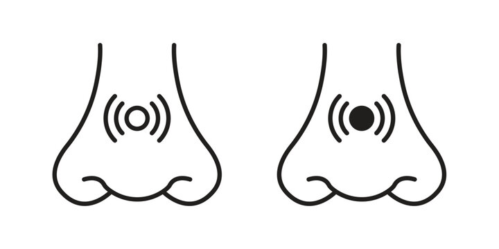 Stuffy nose icon on white background. Stock vector icon