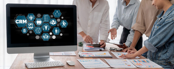Customer relationship management system on brisk computer for CRM business and enterprise