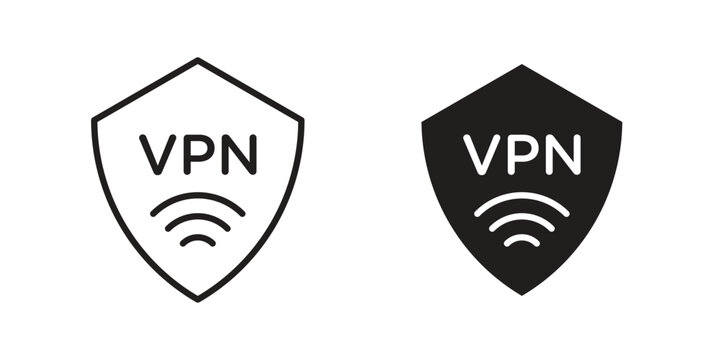Vpn icon on white background. Stock vector icon