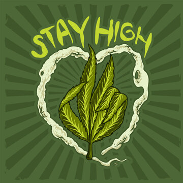 marijuana smoke leaf vector design