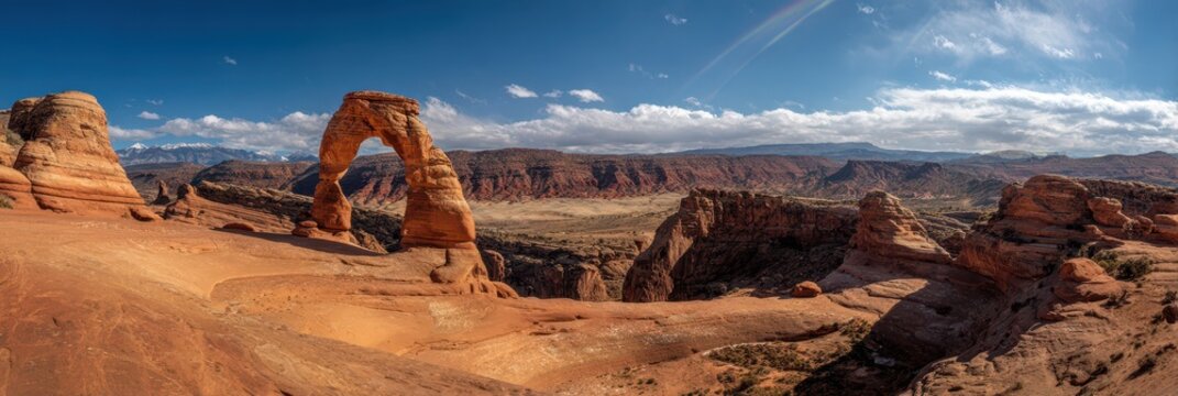 Weathering of Delicate Arch in Arches National Park, Utah: A Stunning Rock Formation in Vibrant Red