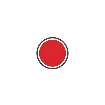 Minimal Flat Design Recording Dot Icon Isolated - Transparent Background UI Element