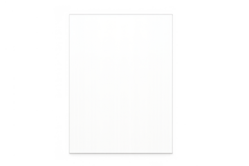 White vertical blank paper sheet document template for design mockup, casting shadow with transparent background