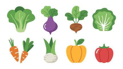 Fresh assorted vegetables isolated on a white background