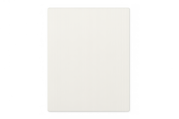 White textured paper card template with rounded corners, blank vertical rectangle mock-up on transparent background