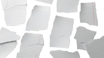 Paper torn lined pieces