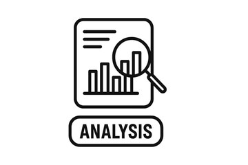 Business data analysis concept showing a financial report document examined by a magnifying glass
