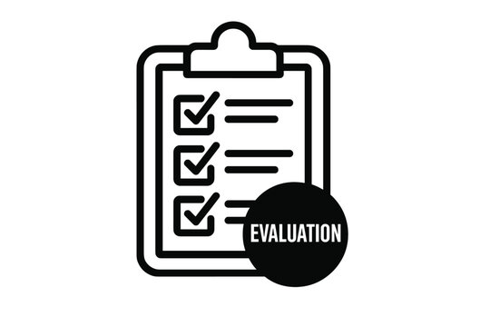 Minimalist clipboard with completed checklist for business evaluation and assessment