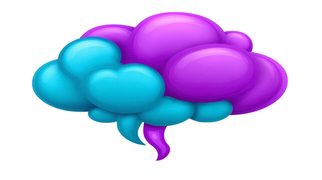 Colorful cartoon brain illustration with shiny blue and purple sections, playful and creative design, suitable for education, imagination, and mental health concepts - Powered by Adobe