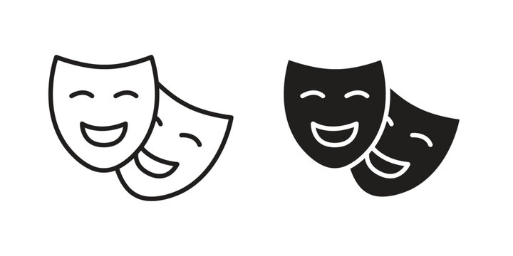 Theater masks icon for your website design, logo, app, UI. EPS10