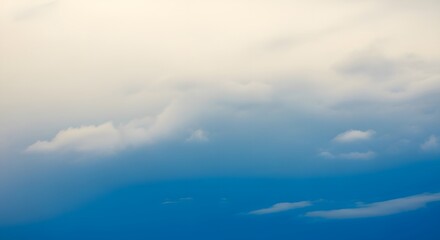 Abstract Aerial View of Blue Sky with White Clouds, Ethereal Landscape