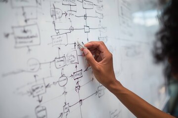 Hand Erasing Whiteboard Diagram