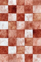 Rusty Red And White Checkerboard Pattern Abstract Texture Background Detailed Close Up