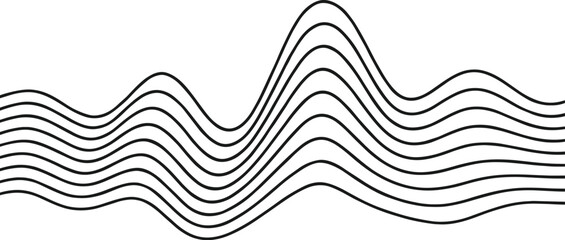 Abstract Linear Waves Background | Minimal Monochrome Flow Pattern