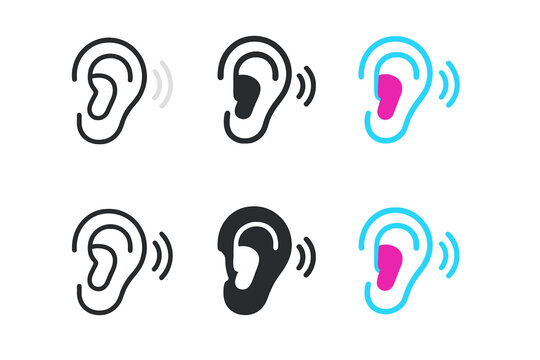 Earbuds Sci-Fi Vibe. Earbud in ear with phantom vibration ghost lines, subtle sci-fi style, minimalistic icon, first in line style - Powered by Adobe