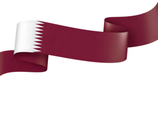 Qatar flag element design national independence day banner ribbon png
