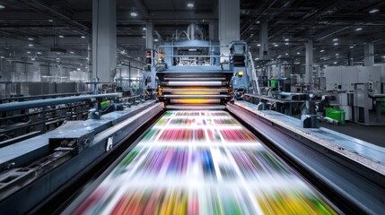 High-speed printing machine in modern industrial setting for commercial printing operations,Book Publishers Day