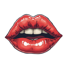 Obraz premium Hand drawn lips isolated