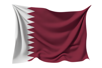 Symbolic Qatar flag waving, projecting national pride and unity, perfect for global events or patriotic marketing campaigns
