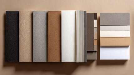 Neutral color palette with textured paper for design projects