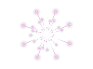 Romantic explosion for Valentine's Day. Pink and crimson fireworks.