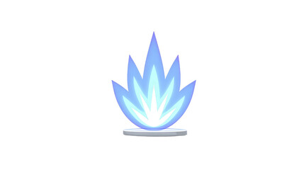 Blue flame icon glowing stylized digital art isolated modern abstract energy light symbol minimal futuristic vibrant graphic element design illustration creative decorative shiny luminous bright