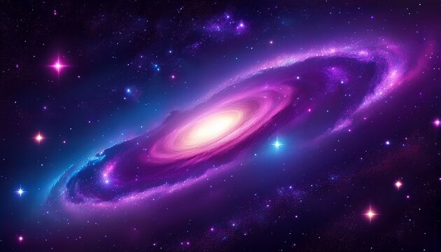 stunning purple galaxy cosmic beauty and starry nebula in deep space - Powered by Adobe