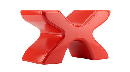 Red modern stool glossy plastic finish X shaped design contemporary furniture minimalist style creative seating bold accent indoor decor stylish and unique