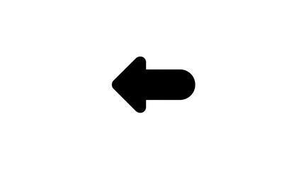Fototapeta premium Left arrow icon black arrow symbol simple direction sign isolated on transparent background used for navigation interface or web design minimal and clear style