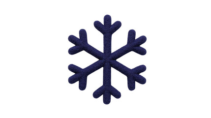 Obraz premium Blue snowflake icon winter symbol isolated on transparent background textured frosty design cold season festive decoration holiday simple geometric shape digital illustration