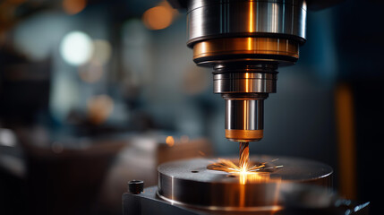 Engineering metrology probe from coordinate measurement machine taking measurements from part quality control process manufacturing precision inspection industrial accuracy