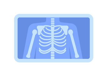Flat style geometric x-ray of human chest bones.