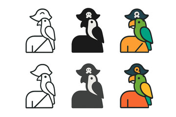 Parrot Pirate Emblem. Parrot Pirate Shoulder, minimalist adventure emblem symbolizing loyalty, freedom, and bold spirit, first in