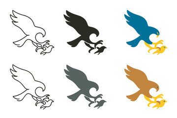 Obraz premium Abstract Predator Pursuit. Hawk Prey Talon, abstract aerial harmony combining dynamic form and the tension of pursuit, first in