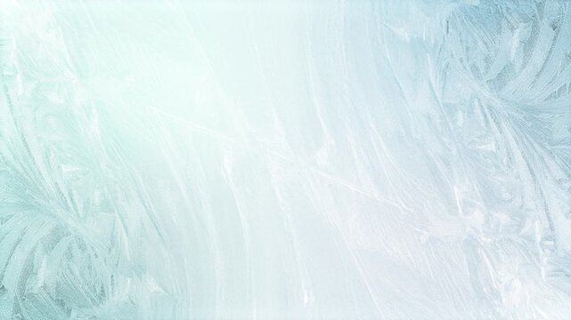 Rotating ice themed winter motion background with patterns of swirling icy frost particles naturally forming cold chilly frost pretty floral organic shapes in cold chilly cool colours 4K animated